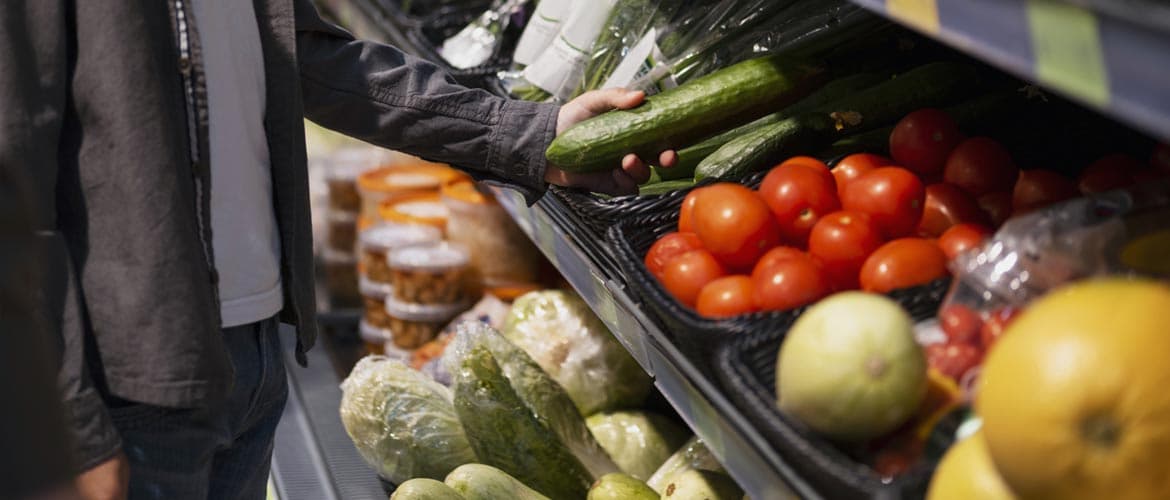 A consumer going through veggies section