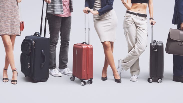 A group of people with luggage